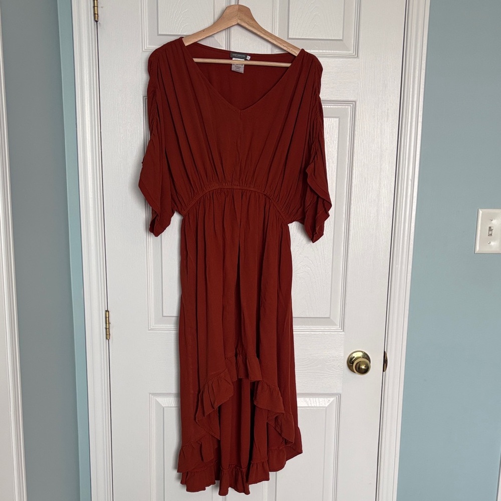 Earthbound high low ruffle dress